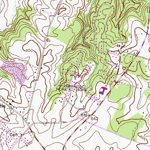 Topographic Map of Strawbridge Estates, MD