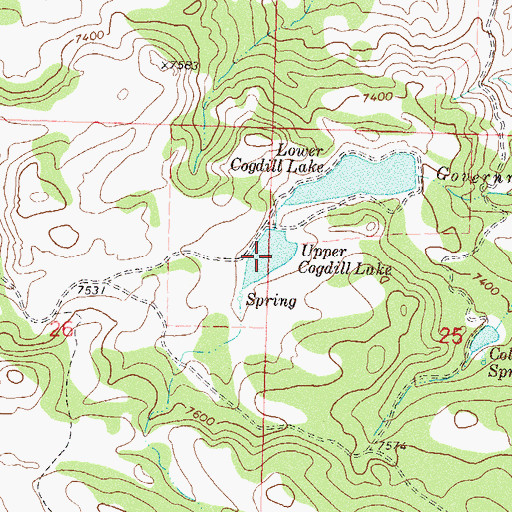 Topographic Map of Upper Cogdill Lake, CO