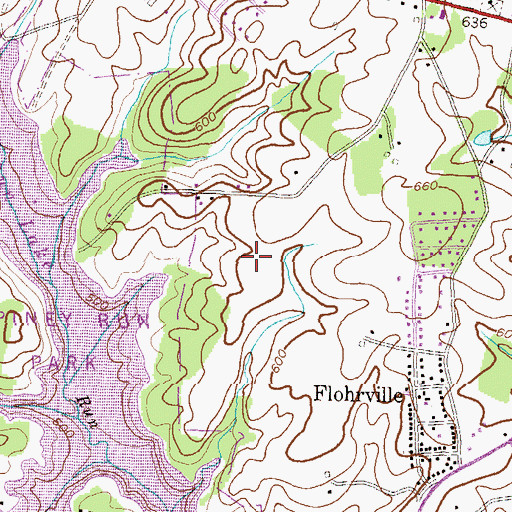 Topographic Map of Waters Edge, MD