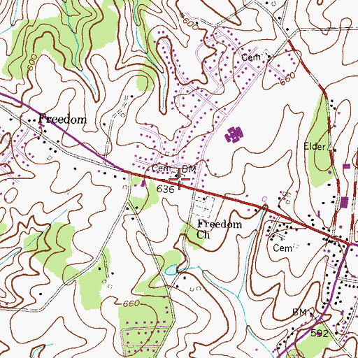 Topographic Map of Wesley Chapel Cemetery, MD