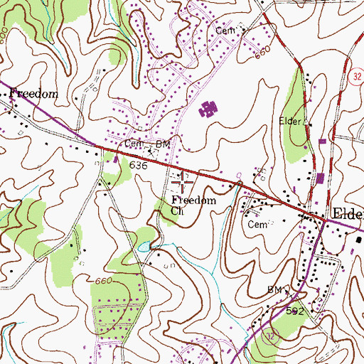 Topographic Map of Wesley - Freedom Cemetery, MD