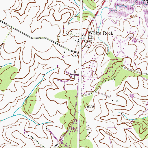 Topographic Map of White Rock, MD