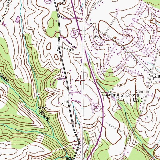 Topographic Map of Benders Heights, MD