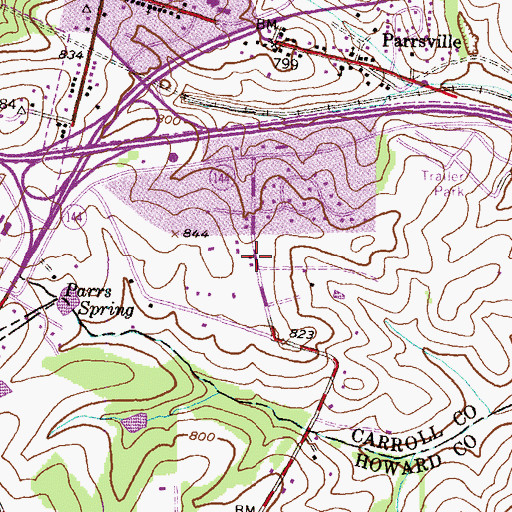 Topographic Map of Bennett Manor, MD