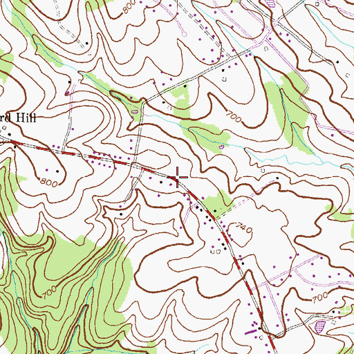 Topographic Map of Bird Hill Estates, MD