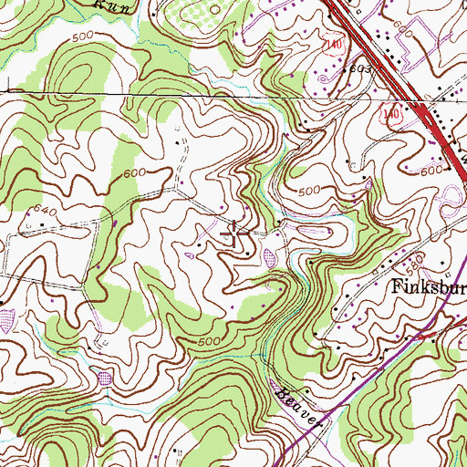 Topographic Map of Centennial Homestead, MD