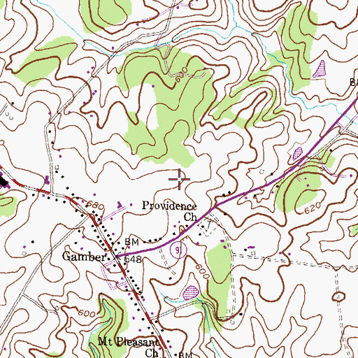 Topographic Map of Christiana Estates, MD