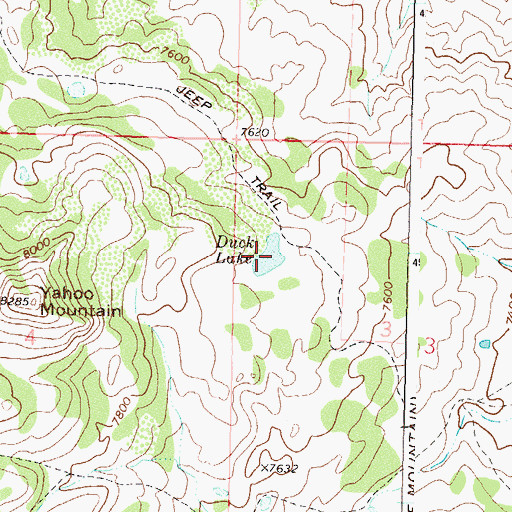 Topographic Map of Duck Lake, CO