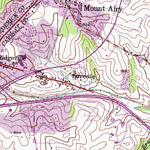 Topographic Map of Conestoga Heights, MD