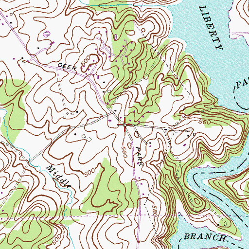 Topographic Map of Deer Park Ridge, MD