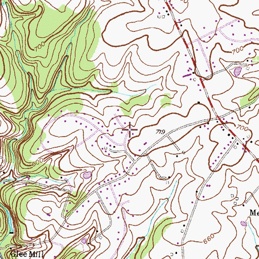 Topographic Map of Dewberry Estates, MD