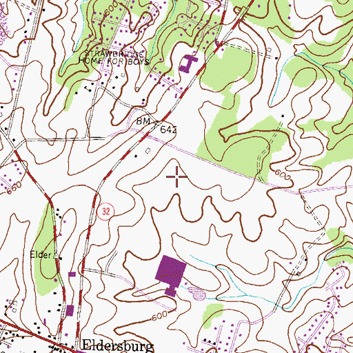 Topographic Map of Eldersburg Business Center, MD