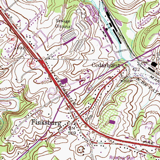 Topographic Map of Finksburg Industrial Park, MD