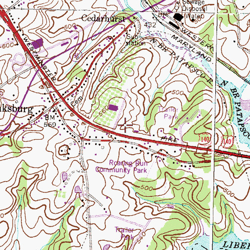 Topographic Map of Finksburg Post Office, MD
