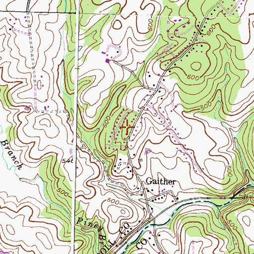 Topographic Map of Gaither Heights, MD