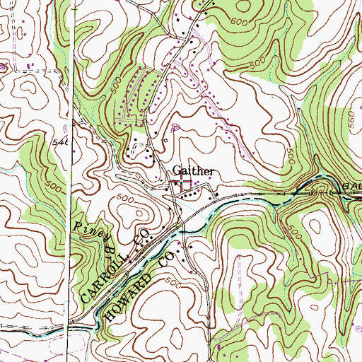 Topographic Map of Gaither United Methodist Church, MD