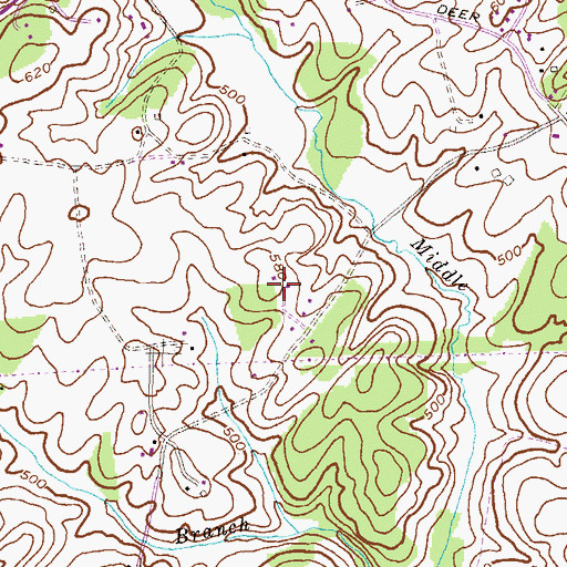 Topographic Map of Gill Estates, MD