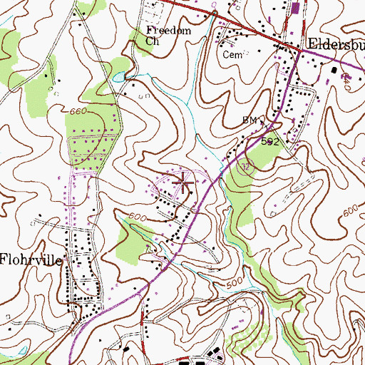 Topographic Map of Grand View, MD