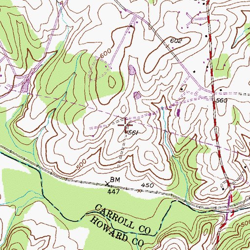 Topographic Map of Greater Carroll Industrial Park, MD