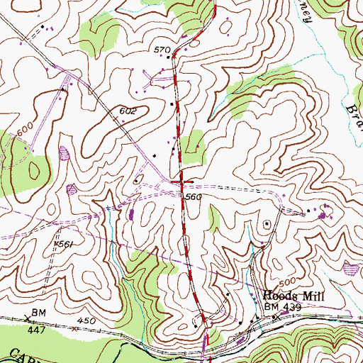 Topographic Map of Kabik Korner, MD
