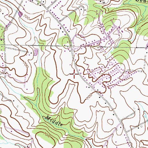 Topographic Map of Kirkner Estates, MD
