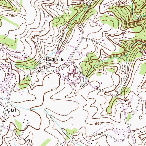 Topographic Map of Klees Mill Terrace, MD