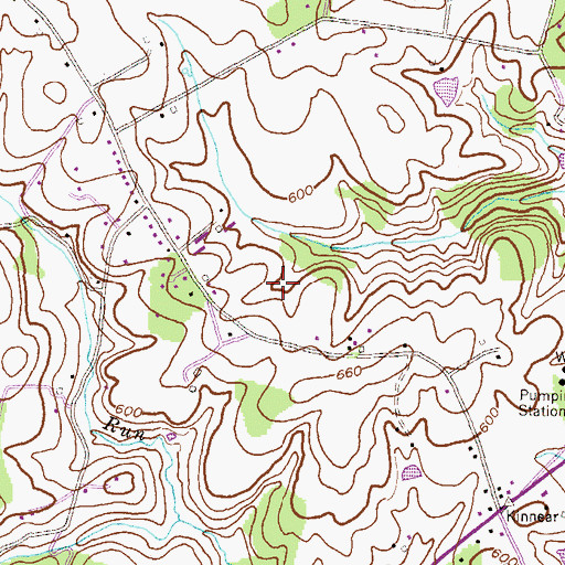 Topographic Map of Knoll View Acres, MD