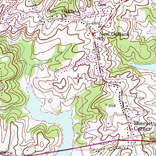 Topographic Map of Liberty Lake Hills, MD