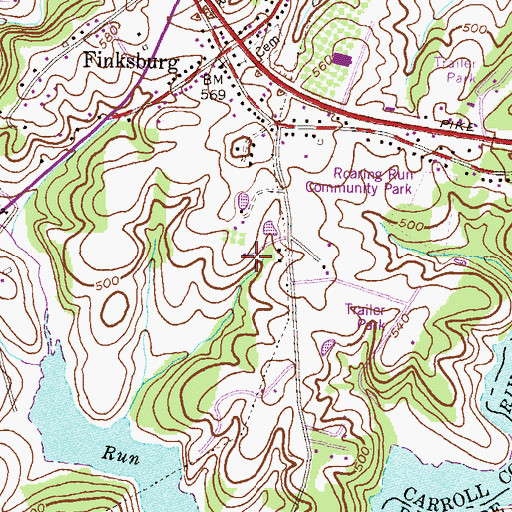 Topographic Map of Liberty View Farms, MD