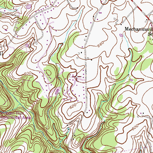 Topographic Map of London Bridge Estates, MD