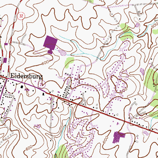 Topographic Map of Long Meadows, MD