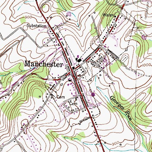 Topographic Map of Manchester Spring, MD