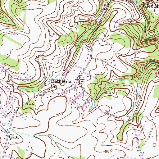 Topographic Map of Maple Haven, MD
