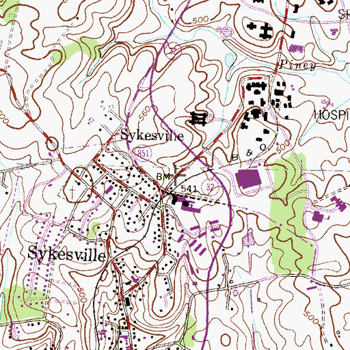 Topographic Map of Millard Cooper Park, MD