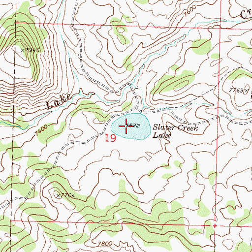 Topographic Map of Slater Creek Lake, CO