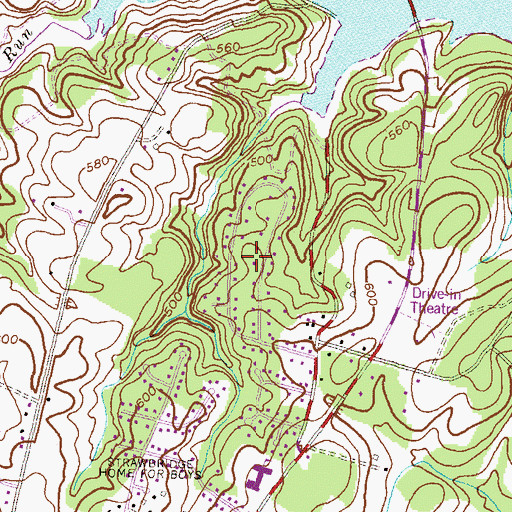 Topographic Map of Old Home Estates, MD