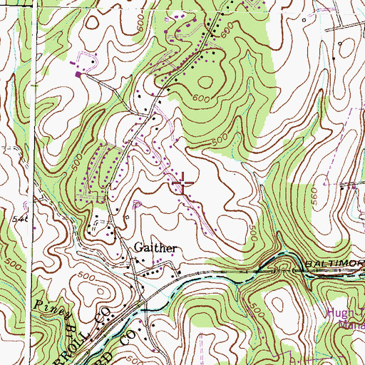 Topographic Map of Patapsco Estates, MD