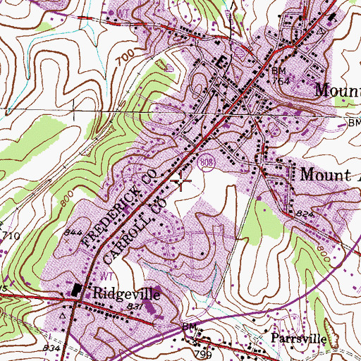 Topographic Map of Pine Grove Presbyterian Church, MD
