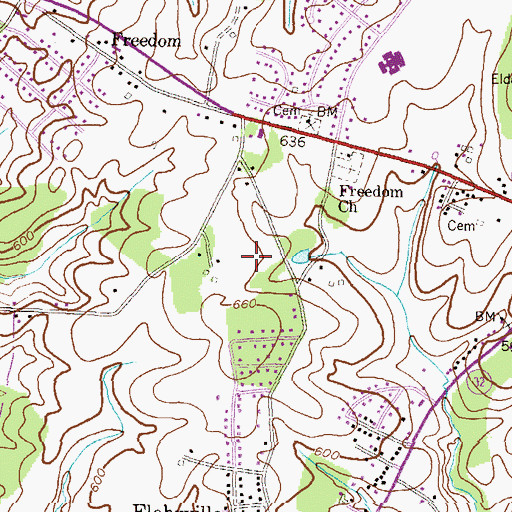 Topographic Map of Piney Ridge Village, MD