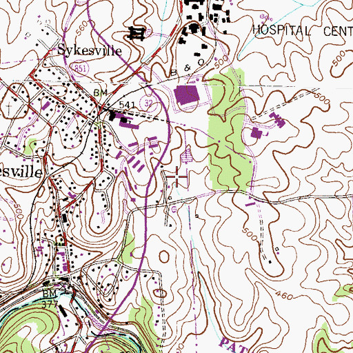 Topographic Map of Raincliff Business Center, MD