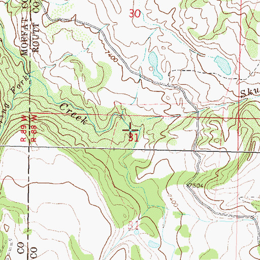Topographic Map of Skunk Creek, CO