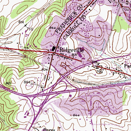 Topographic Map of Ridgeside Business Center, MD