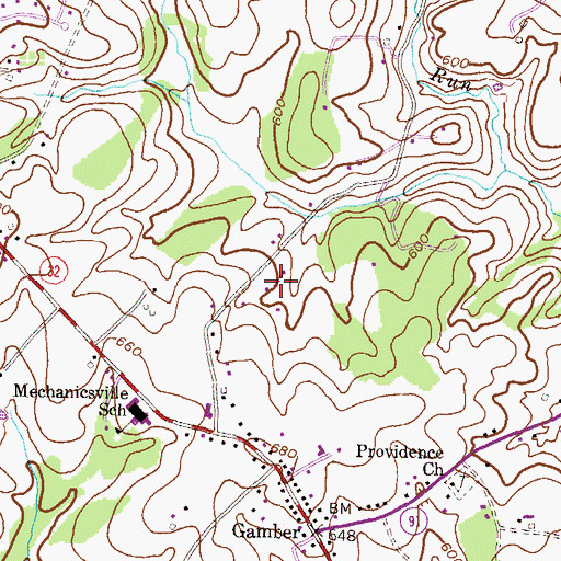 Topographic Map of Rocky Acres, MD