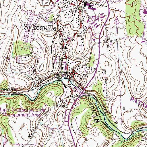 Topographic Map of Saint Josephs Cemetery, MD