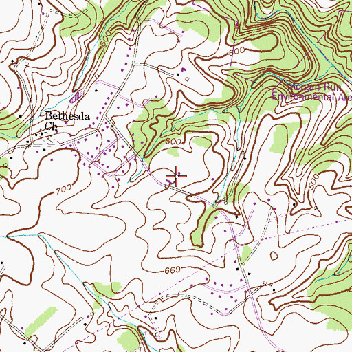Topographic Map of Ski Acres, MD
