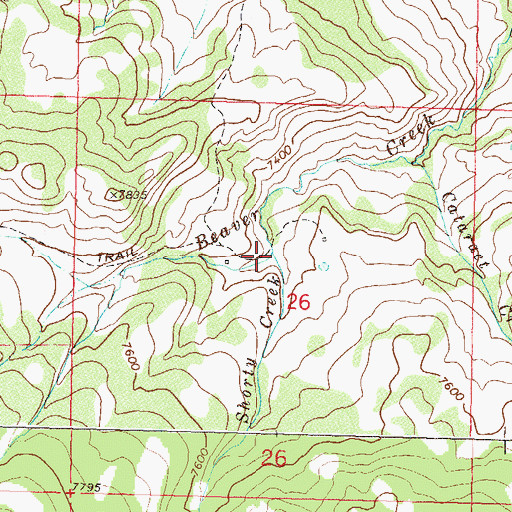 Topographic Map of Shorty Creek, CO