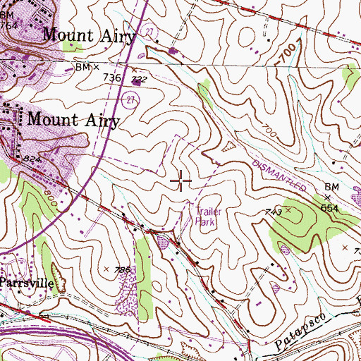 Topographic Map of Twin Arch Industrial Park, MD