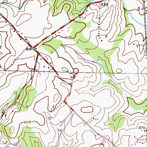 Topographic Map of Vicky Estates, MD