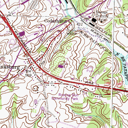 Topographic Map of Walnut Park Industrial Park, MD
