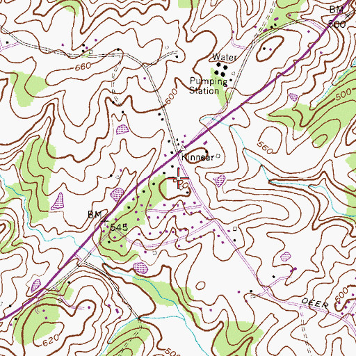 Topographic Map of Worth Acres, MD